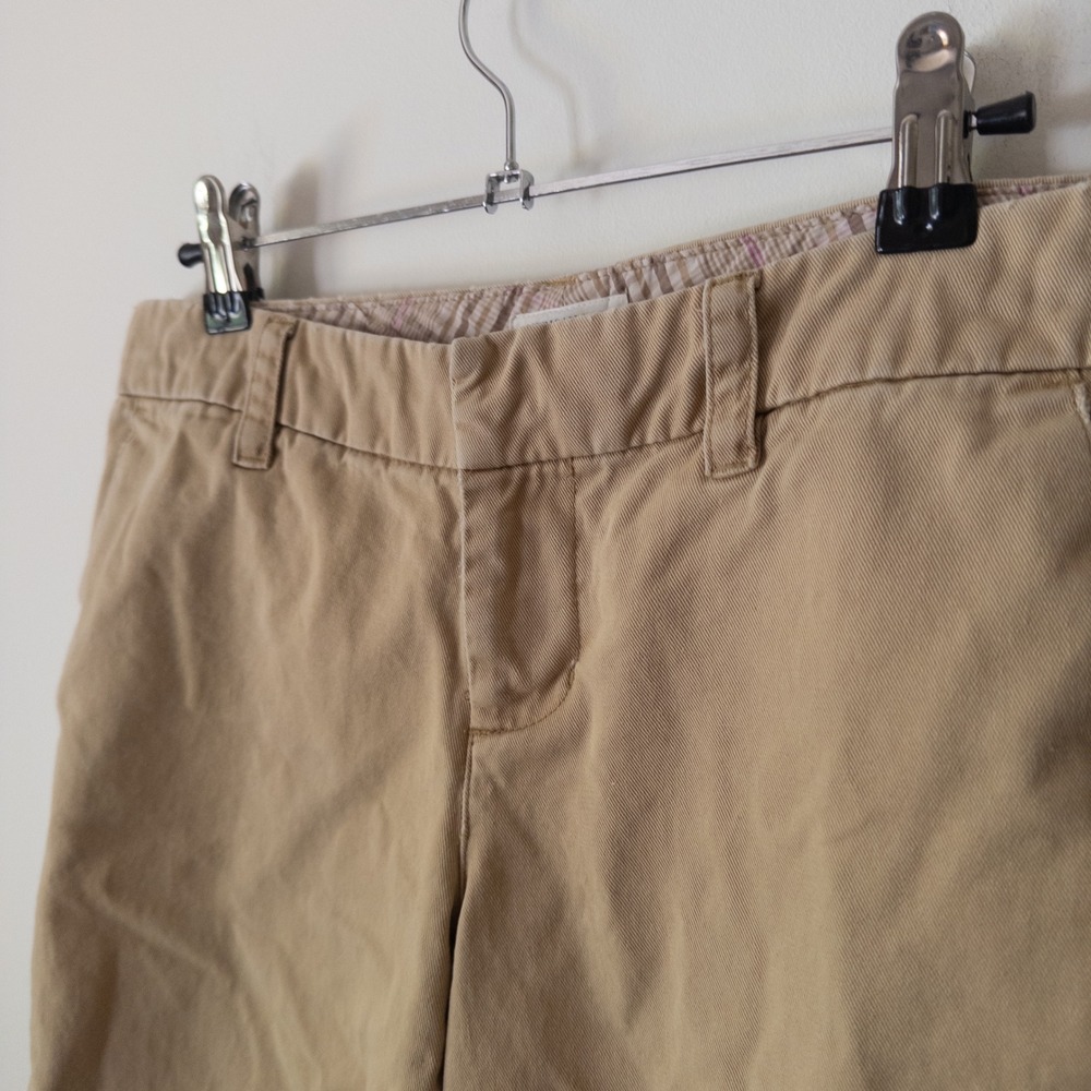 Y2K‎ American Eagle Khaki Bermuda Shorts 4 Classic Preppy Chino Mall Neutral Tan - Picture 2 of 6